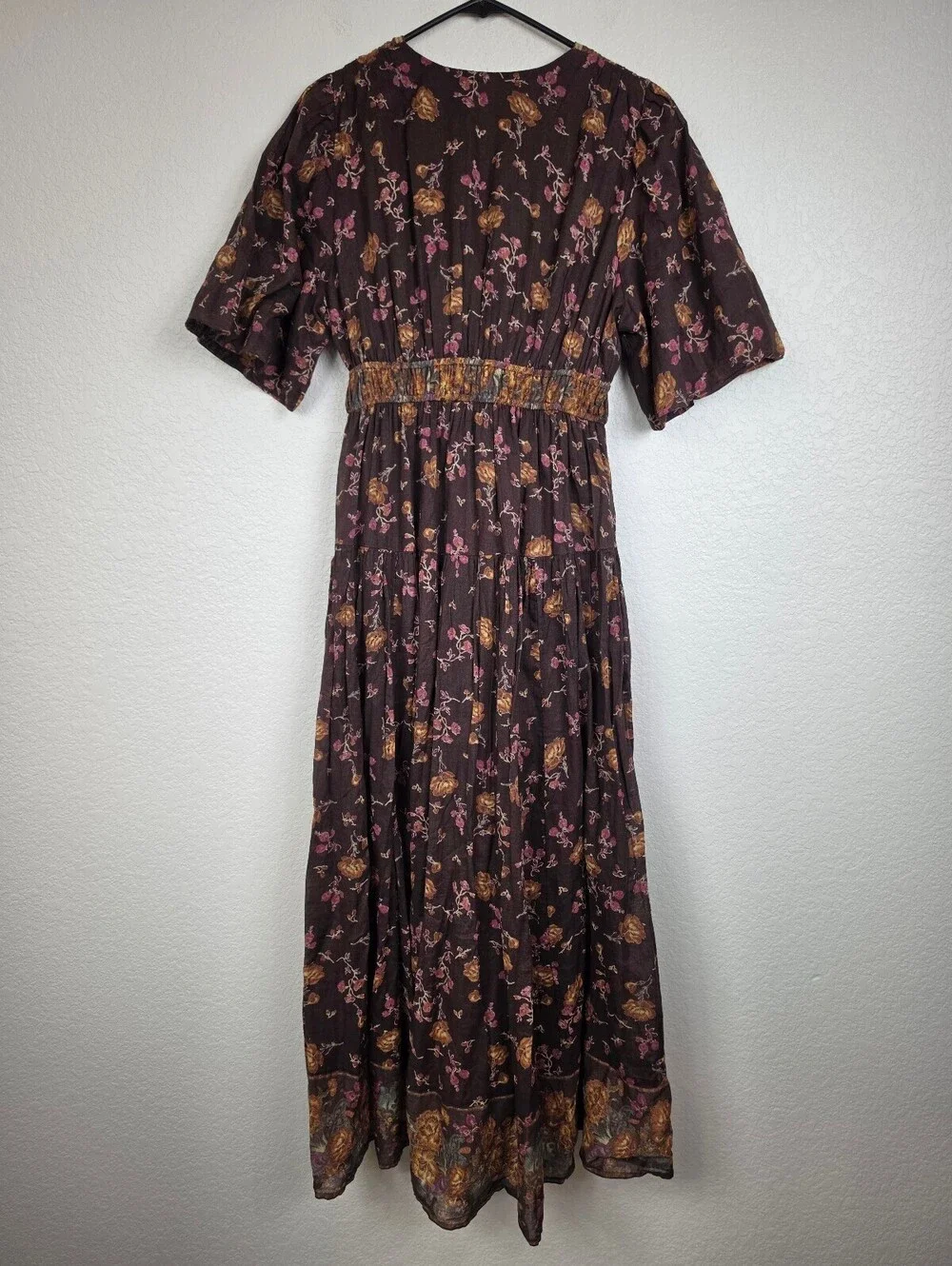 Free People Floral Cotton Rayon Midi Dress Small